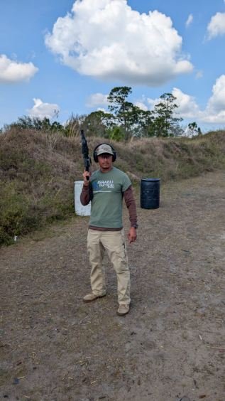 Rifle drill on the outdoor training range